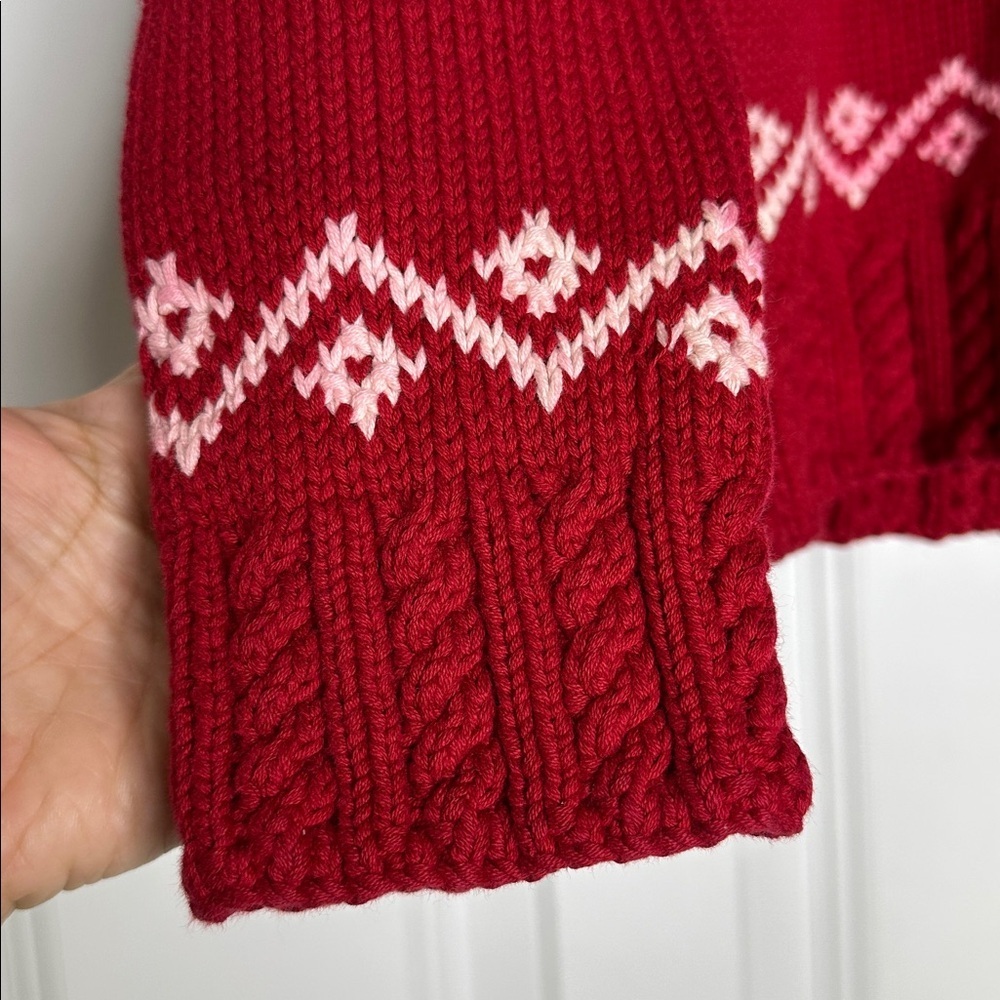 Vintage Ralph Lauren Sweater Snowflake Turtleneck Hand Knit Cotton Womens Large - Picture 5 of 11